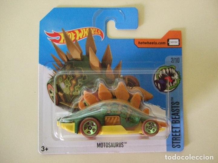 Carros em escala Hot Wheels: MOTOSAURUS - HOT WHEELS MATTEL HW STREET BEASTS 2017 - COCHE JUGUETE ANIMAL DINOSAURIO MONSTRUO