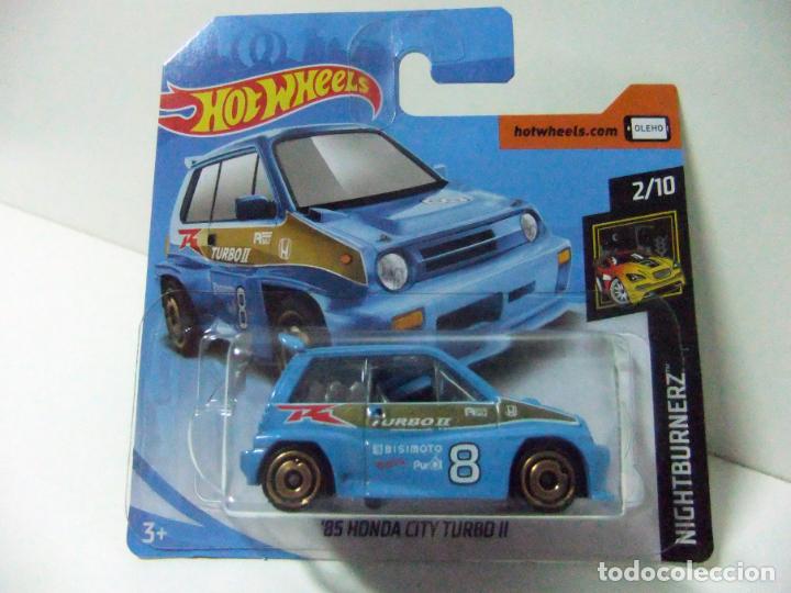 Carros em escala Hot Wheels: &acute;85 HONDA CITY TURBO II 1985 - HOT WHEELS MATTEL HW NIGHTBURNERZ 2019 2/10 ESCALA 1:64 - COCHE AUTO