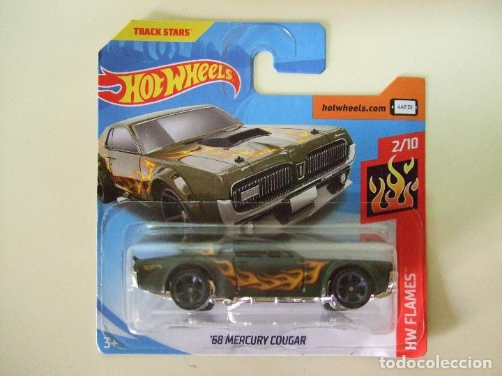 Carros em escala Hot Wheels: &acute;68 MERCURY COUGAR 1968 - HOT WHEELS MATTEL HW FLAMES 2019 ESCALA 1:64 - COCHE AUTOM&Oacute;VIL FORD CAR