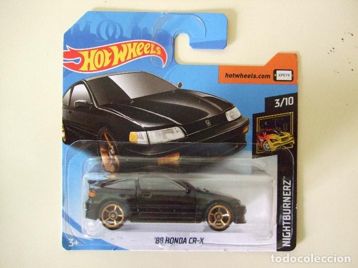 Carros em escala Hot Wheels: &acute;88 HONDA CR-X 1988 - HOT WHEELS MATTEL HW NIGHTBURNERZ 2019 ESCALA 1:64 - COCHE AUTOM&Oacute;VIL CRX NEGRO