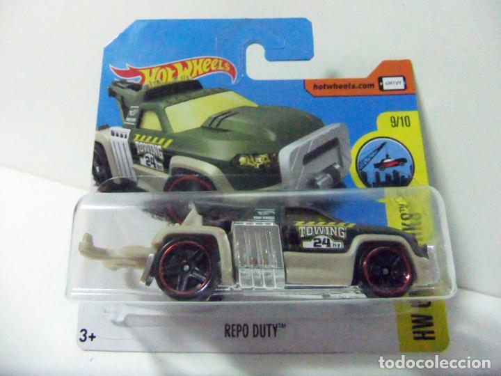 Modellautos Hot Wheels: REPO DUTY - HOT WHEELS MATTEL HW CITY WORKS 2017 ESCALA 1:64 - COCHE CAMI&Oacute;N GR&Uacute;A SERVICIO ASISTENCIA