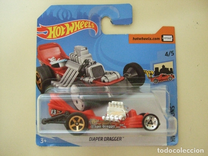 Carros em escala Hot Wheels: DIAPER DRAGGER - HOT WHEELS MATTEL HW RIDE-ONS 4/5 2019 ESCALA 1:64 - COCHE AUTO CUSTOM DRAGSTER