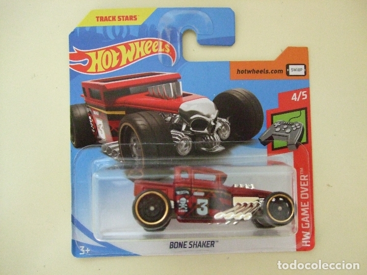 Carros em escala Hot Wheels: BONE SHAKER - HOT WHEELS MATTEL HW GAME OVER 2019 ESCALA 1:64 COCHE HOT ROD CALAVERA TRACK STARS