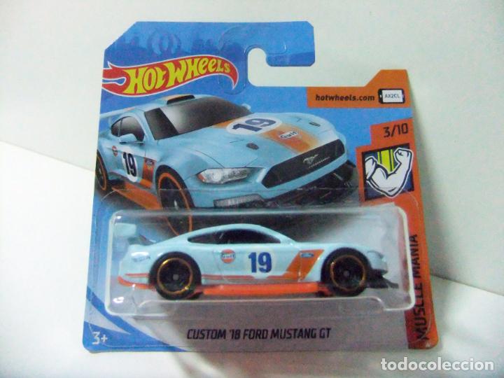 Coches a escala Hot Wheels: CUSTOM &acute;18 FORD MUSTANG GT 2018 GULF - HOT WHEELS MATTEL HW MUSCLE MANIA 2019 ESCALA 1:64 - COCHE