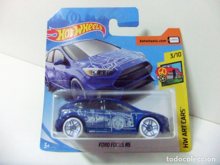 Model cars Hot Wheels: FORD FOCUS RS - HOT WHEELS MATTEL HW ART CARS 2018 3/10 ESCALA 1:64 - COCHE AUTOM&Oacute;VIL MINIATURA