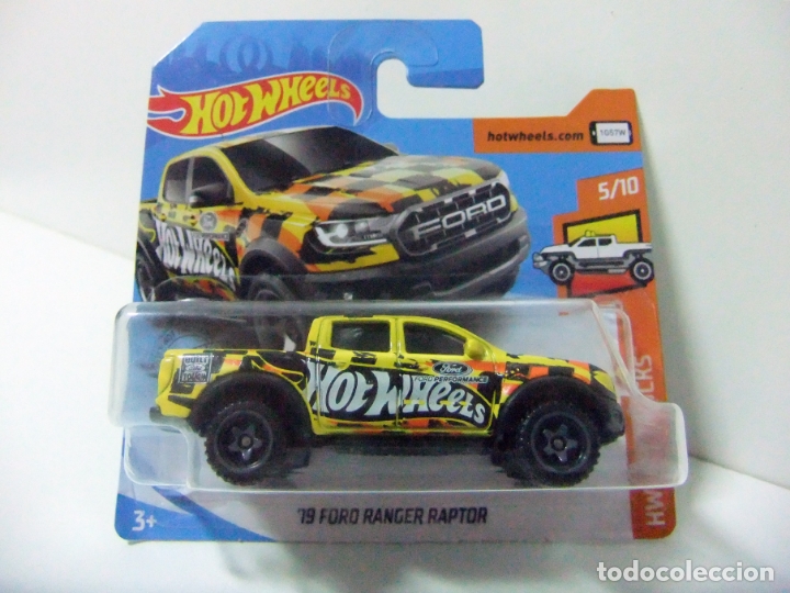 Coches a escala Hot Wheels: &acute;19 FORD RANGER RAPTOR - HOT WHEELS MATTEL HW HOT TRUCKS 2019 - ESCALA 1:64 COCHE PICK UP PICKUP