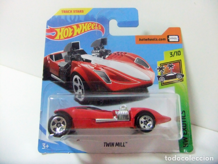 Coches a escala Hot Wheels: TWIN MILL - HOT WHEELS MATTEL HW EXOTICS 2018 ESCALA 1:64 - COCHE TRACK STARS JUGUETE TIPO DRAGSTER