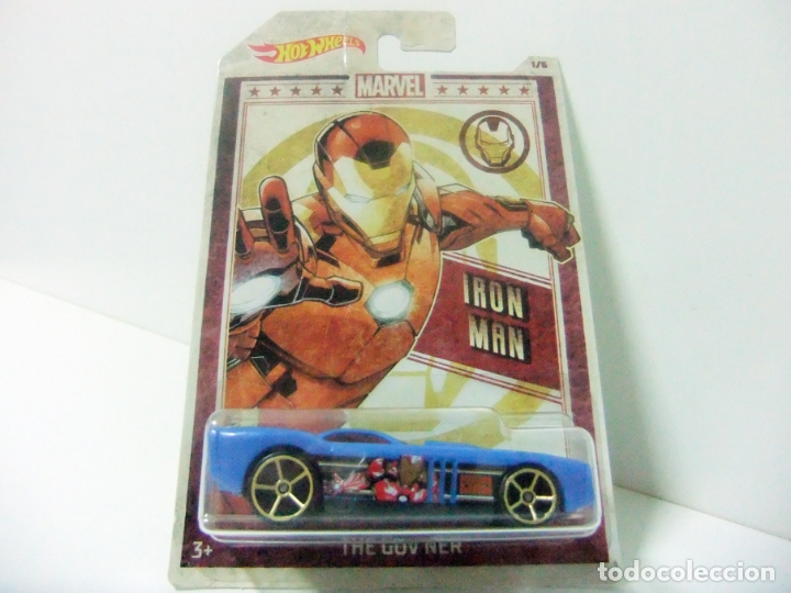 Model cars Hot Wheels: THE GOV&acute;NER IRON MAN - HOT WHEELS MATTEL MARVEL COMICS 1/6 ESCALA 1:64 COCHE HOMBRE DE HIERRO