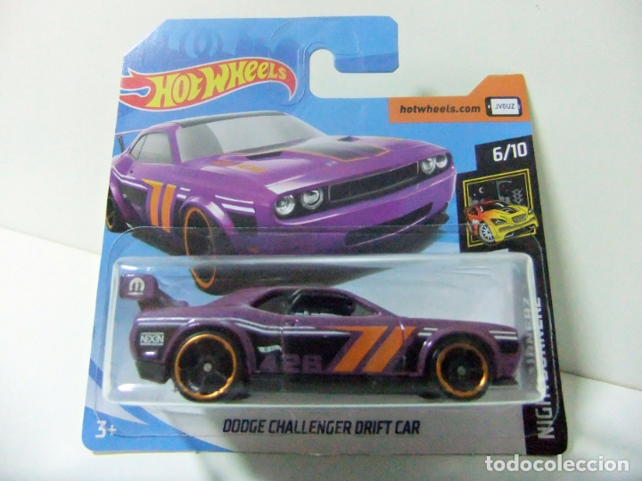 Model cars Hot Wheels: DODGE CHALLENGER DRIFT CAR MOPAR 426 - HOT WHEELS MATTEL NIGHTBURNERZ 2019 ESCALA 1:64 - COCHE AUTO