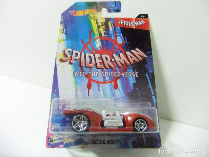 Model cars Hot Wheels: ARACHNOROD - HOT WHEELS MARVEL SPIDERMAN INTO THE SPIDER-VERSE 6/6 - ESCALA 1:64 COCHE SPIDER-MAN
