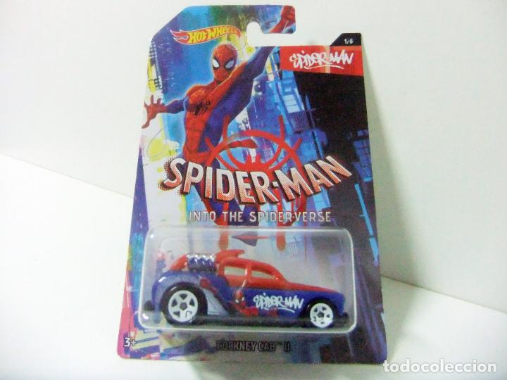 Model cars Hot Wheels: COCKNEY CAB II - HOT WHEELS MARVEL SPIDERMAN INTO THE SPIDER-VERSE 1/6 ESCALA 1:64 COCHE SPIDER-MAN