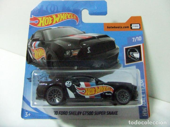 Carros em escala Hot Wheels: &acute;10 FORD SHELBY GT500 SUPER SNAKE 2010 - HOT WHEELS HW RACE TEAM 2019 ESCALA 1:64 - COCHE MUSTANG