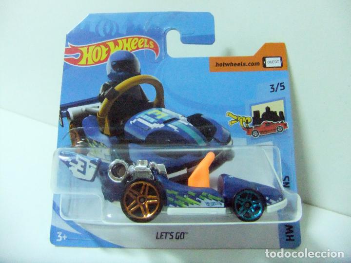 Model cars Hot Wheels: LET&acute;S GO - HOT WHEELS MATTEL HW RIDE-ONS 3/5 A&Ntilde;O 2018 ESCALA 1:64 - COCHE KART AUTO JUGUETE