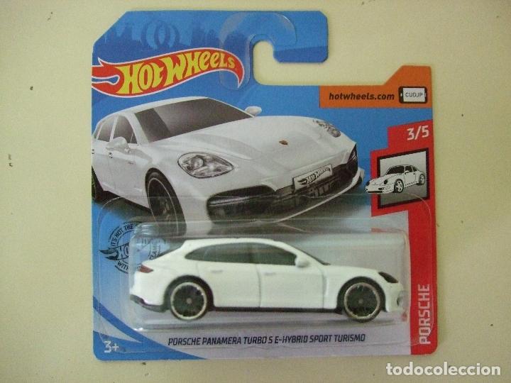 Coches a escala Hot Wheels: PORSCHE PANAMERA TURBO S E-HYBRID SPORT TURISMO - HOT WHEELS MATTEL 2020 COCHE 1:64 HIBRIDO BLANCO