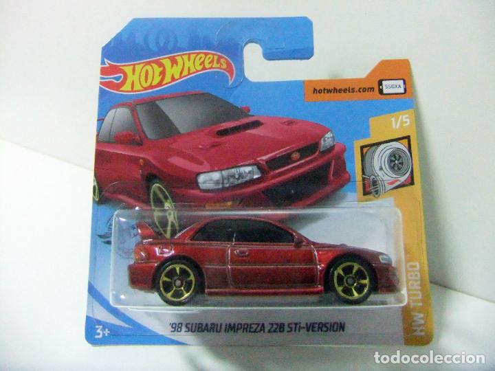 Model cars Hot Wheels: &acute;98 SUBARU IMPREZA 22B STI VERSION 1998 HOT WHEELS HW TURBO 2020 1/5 ESCALA 1:64 COCHE AUTO ROJO