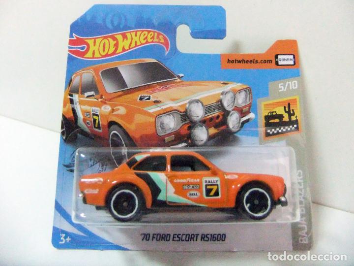Model cars Hot Wheels: &acute;70 FORD ESCORT RS1600 RS 1600 HOT WHEELS BAJA BLAZERS 2020 ESC.1:64 COCHE RALLY CALIFORNIA NARANJA
