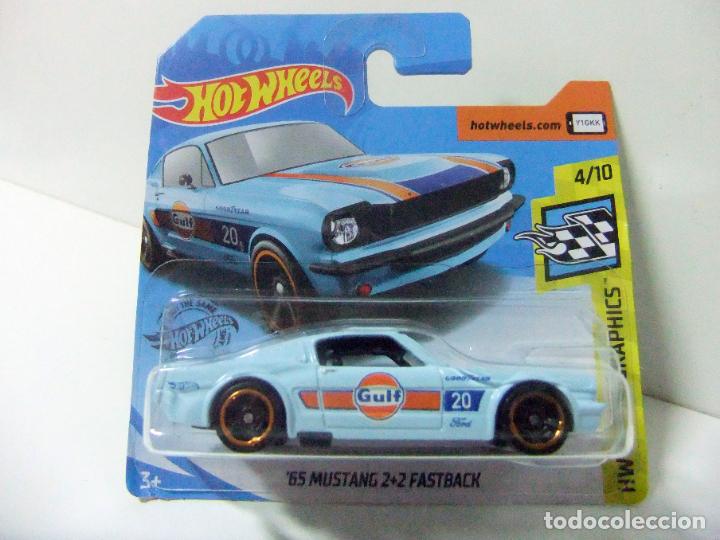 Coches a escala Hot Wheels: &acute;65 MUSTANG 2+2 FASTBACK GULF - HOT WHEELS MATTEL HW SPEED GRAPHICS 2020 ESCALA 1:64 COCHE FORD 1965