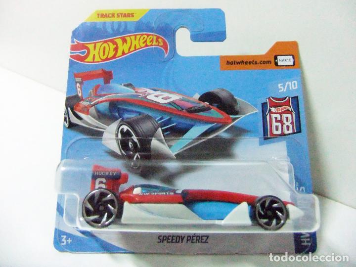 Model cars Hot Wheels: SPEEDY P&Eacute;REZ - HOT WHEELS MATTEL HW SPORTS 2018 - ESCALA 1:64 - COCHE HOCKEY TRACK STARS B&Oacute;LIDO