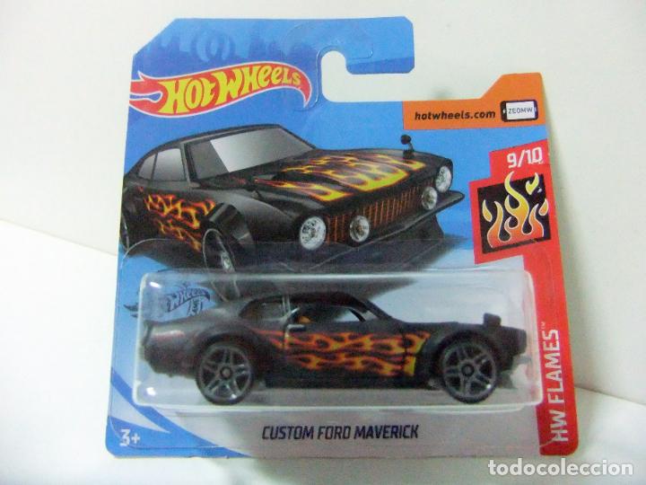 Model cars Hot Wheels: CUSTOM FORD MAVERICK - HOT WHEELS MATTEL HW FLAMES 2020 9/10 - ESCALA 1:64 - COCHE AUTO JUGUETE