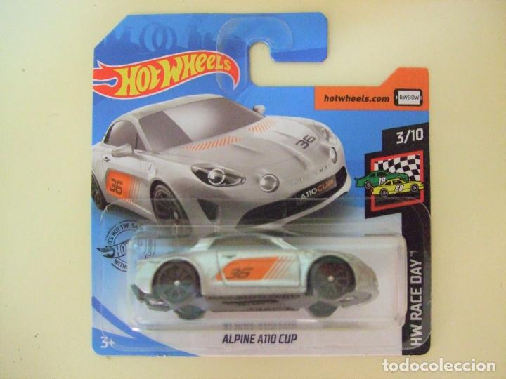 Carros em escala Hot Wheels: ALPINE A110 CUP - HOT WHEELS MATTEL HW RACE DAY 3/10 2020 - RENAULT A 110 COCHE AUTO PLATEADO