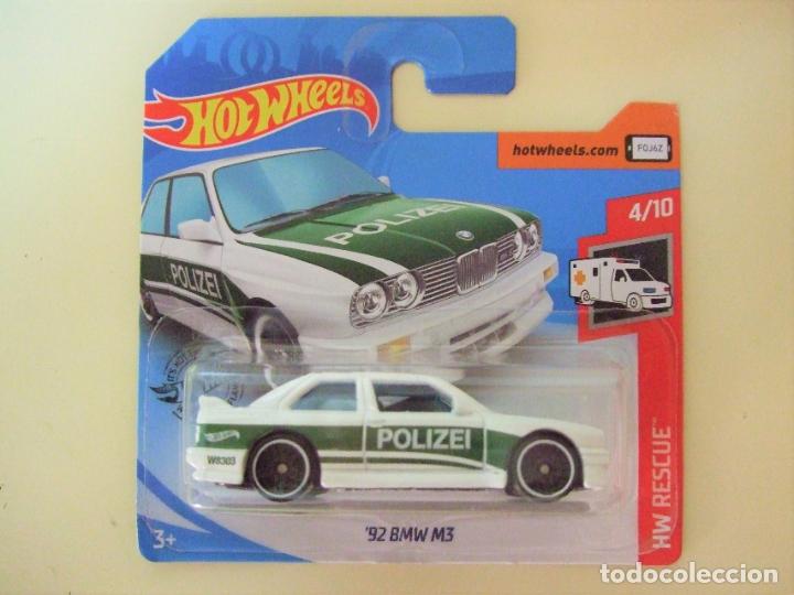 Carros em escala Hot Wheels: &acute;92 BMW M3 1992 POLIZEI - HOT WHEELS MATTEL HW RESCUE 2020 ESCALA 1:64 - COCHE POLICIA ALEMANA M 3