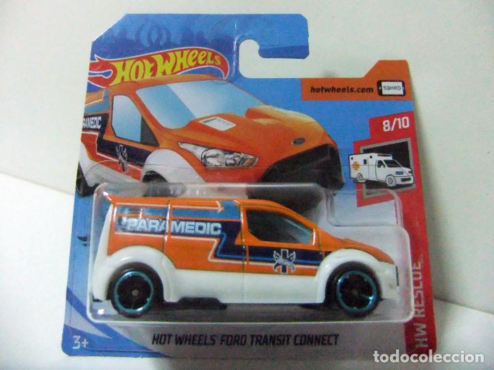 Carros em escala Hot Wheels: FORD TRANSIT CONNECT PARAMEDIC - HOT WHEELS HW RESCUE 2020 - ESCALA 1:64 COCHE FURGONETA AMBULANCIA