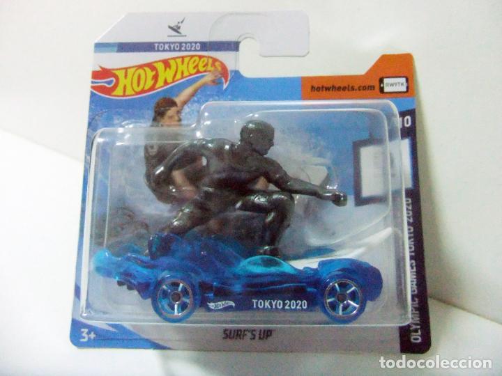 Model cars Hot Wheels: SURF&acute;S UP - HOT WHEELS OLYMPIC GAMES TOKYO 2020 1/10 - COCHE JUEGOS OLIMPICOS SURFING SURFISTA