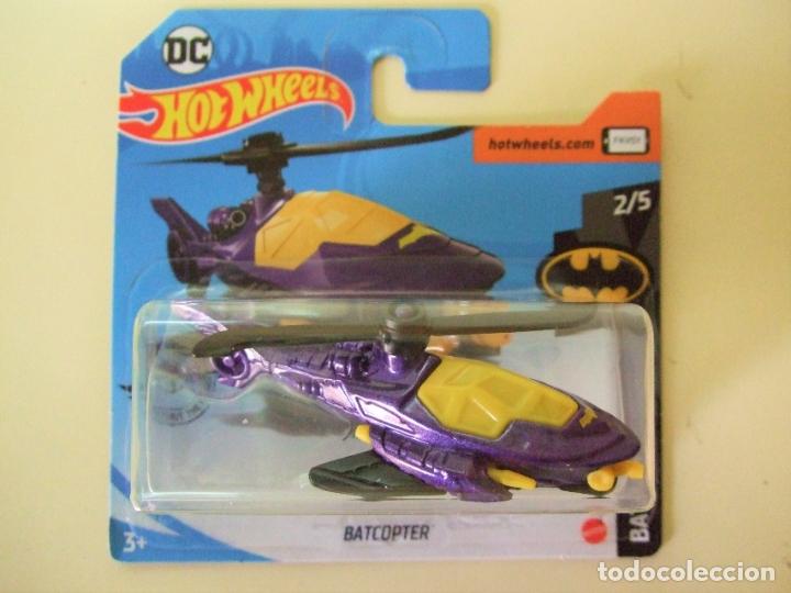 Carros em escala Hot Wheels: BATCOPTER - HOT WHEELS MATTEL HW BATMAN 2/5 2020 ESCALA 1:64 - DC COMICS HELICOPTERO BATMOBILE
