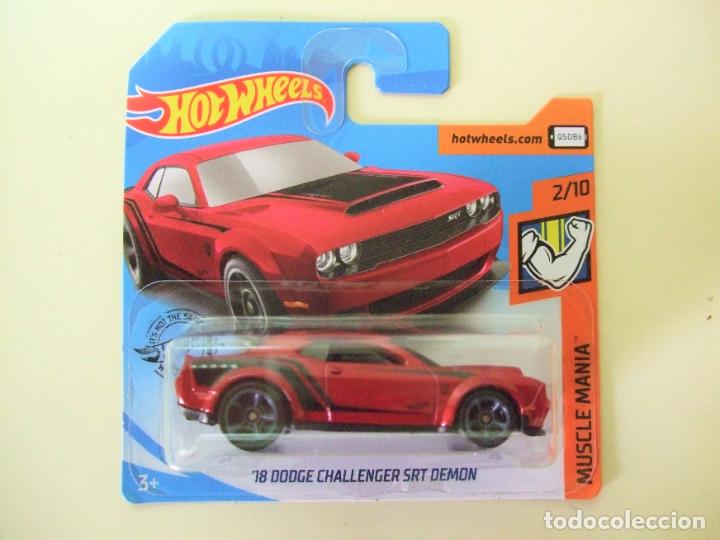 Carros em escala Hot Wheels: &acute;18 DODGE CHALLENGER SRT DEMON 2018 - HOT WHEELS MATTEL MUSCLE MANIA 2/10 2019 ESCALA 1:64 - COCHE