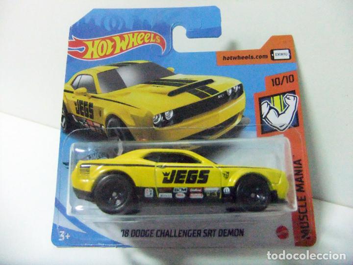 Carros em escala Hot Wheels: &acute;18 DODGE CHALLENGER SRT DEMON 2018 - HOT WHEELS MATTEL MUSCLE MANIA 2020 ESCALA 1:64 - COCHE JEGS