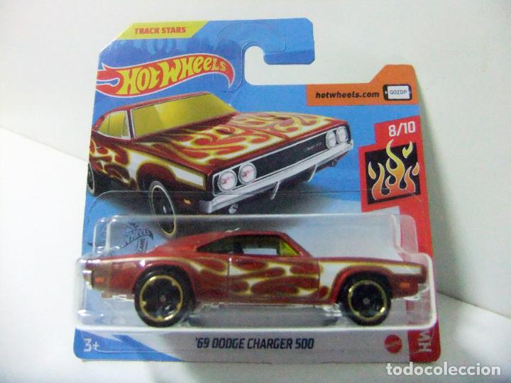 Carros em escala Hot Wheels: &acute;69 DODGE CHARGER 500 1969 - HOT WHEELS MATTEL HW FLAMES 8/10 2020 ESCALA 1:64 COCHE CAR TRACK STARS