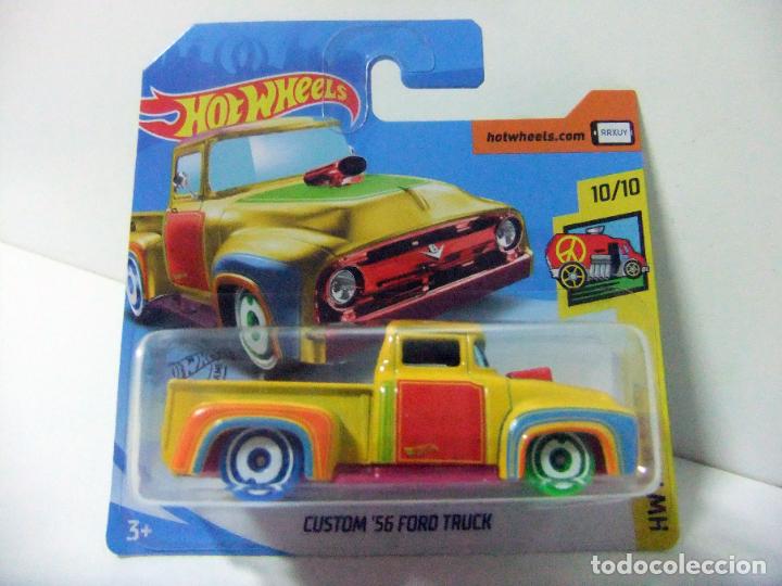 Model cars Hot Wheels: CUSTOM &acute;56 FORD TRUCK- HOT WHEELS TREASURE T-HUNT HW ART CARS 2020 - ESCALA 1:64 COCHE 1956 PICKUP