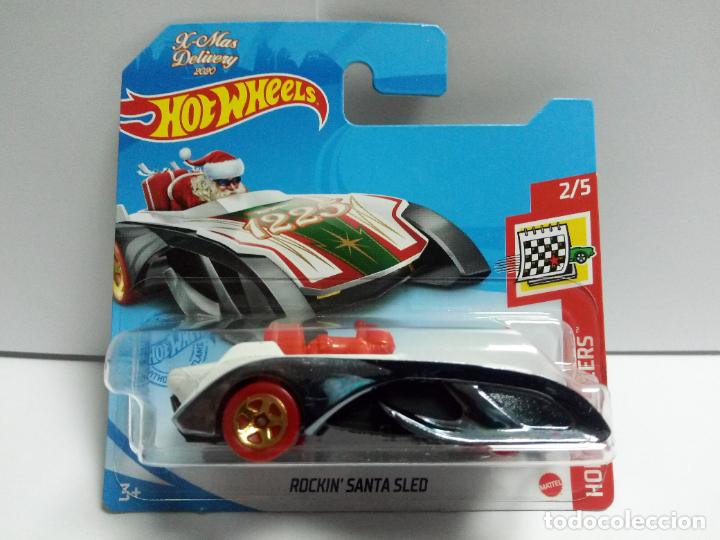 Carros em escala Hot Wheels: ROCKIN&acute; SANTA SLED - HOT WHEELS MATTEL HOLIDAY RACERS 2/5 2021 COCHE 1:64 TRINEO CLAUS NAVIDAD XMAS