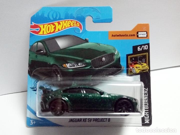 Auto in scala Hot Wheels: JAGUAR XE SV PROJECT 8 - HOT WHEELS MATTEL NIGHTBURNERZ 2020 6/10 ESCALA 1:64 COCHE CAR VERDE GREEN