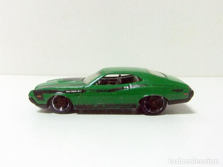 Carros em escala Hot Wheels: &acute;72 FORD GRAN TORINO SPORT 351 - HOT WHEELS MATTEL MUSCLE MANIA 2012 COCHE 1:64 GRAND 1972 VERDE CAR