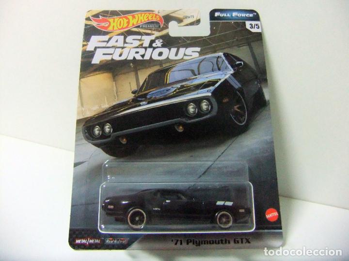 Model cars Hot Wheels: `71 PLYMOUTH GTX HOT WHEELS PREMIUM MATTEL FAST & FURIOUS FULL FORCE 3/5 2020 1:64 COCHE 1971