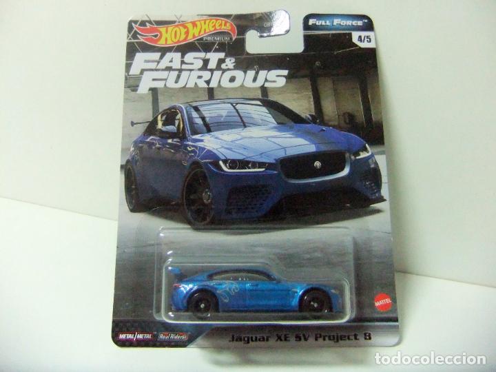 Model cars Hot Wheels: JAGUAR XE SV PROJECT 8 HOT WHEELS PREMIUM MATTEL FAST & FURIOUS FULL FORCE 4/5 2020 - 1:64 COCHE