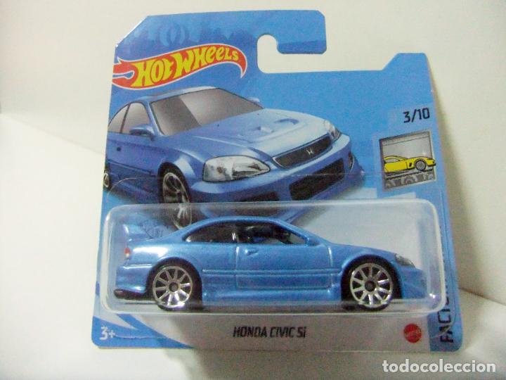 Carros em escala Hot Wheels: HONDA CIVIC Si - HOT WHEELS MATTEL FACTORY FRESH 3/10 2021 ESCALA 1:64 - COCHE CAR AZUL BLUE TOY