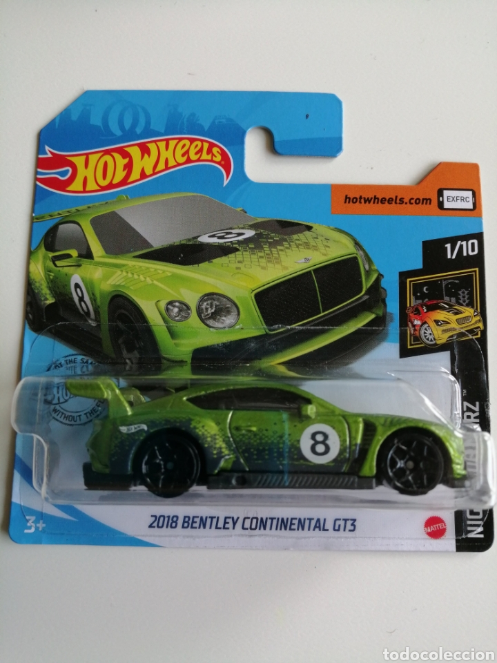 Carros em escala Hot Wheels: HOT WHEELS 2018 BENTLEY CONTINENTAL GT3. HOTWHEELS 1/64. NIGHTBURNEZ SERIES 2020.