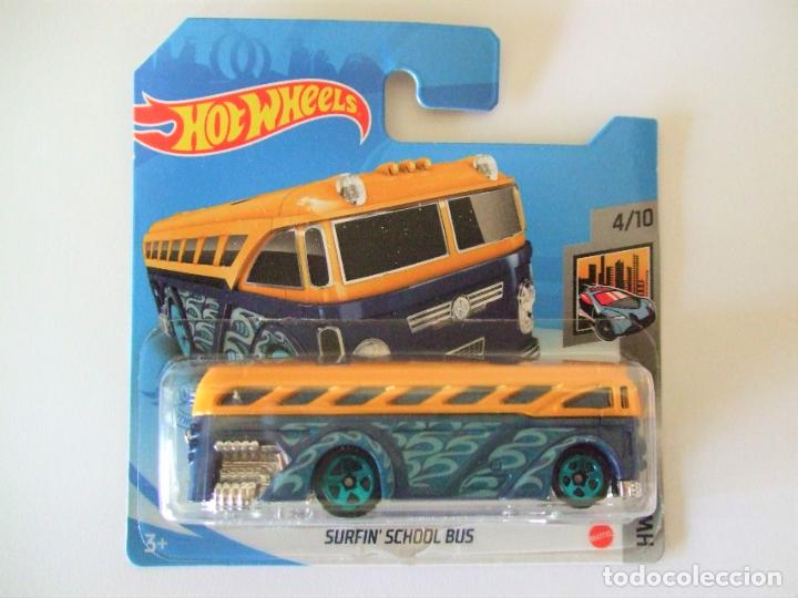 Carros em escala Hot Wheels: SURFIN&acute; SCHOOL BUS - HOT WHEELS MATTEL HW METRO 4/10 2021 - COCHE AUTOBUS AUTOCAR SURF BEACH PLAYA