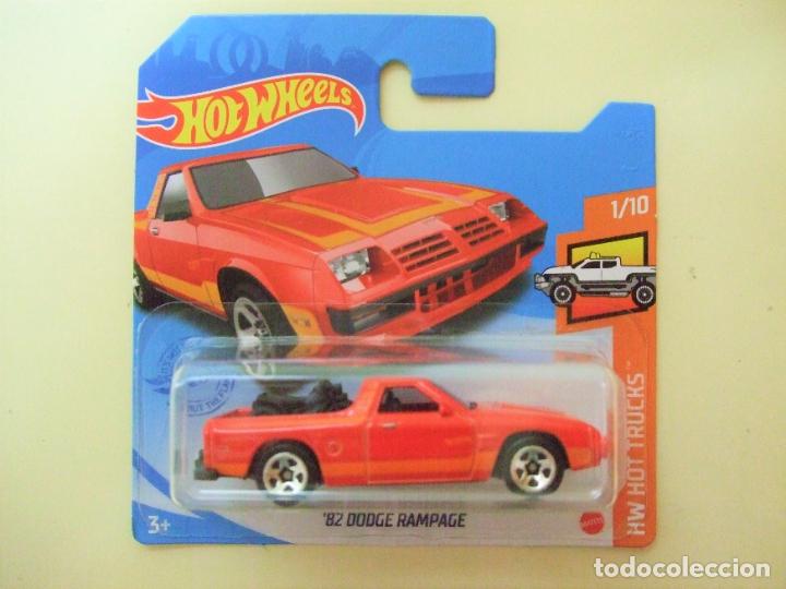Carros em escala Hot Wheels: &acute;82 DODGE RAMPAGE 1982 - HOT WHEELS MATTEL HW HOT TRUCKS 1/10 2021 ESCALA 1:64 - COCHE TRUCK PICK UP