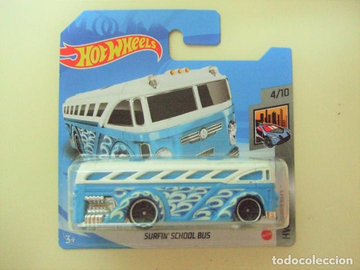 Carros em escala Hot Wheels: SURFIN&acute; SCHOOL BUS - HOT WHEELS MATTEL HW METRO 4/10 2021 - COCHE AUTOBUS AUTOCAR SURF BEACH PLAYA