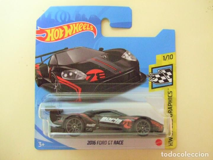Carros em escala Hot Wheels: 2016 FORD GT RACE - HOT WHEELS MATTEL HW SPEED GRAPHICS 1/10 2021 ESCALA 1:64 - COCHE 16 CAR BORLA