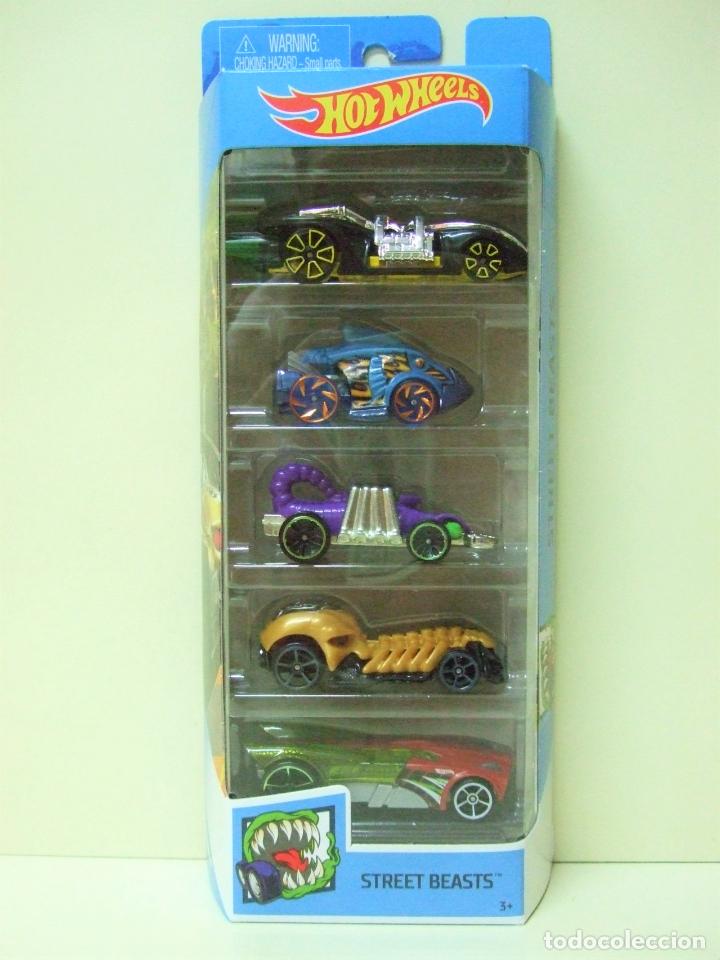 Carros em escala Hot Wheels: 5 PACK STREET BEASTS HOT WHEELS 2020 ARACHNOROD PIRANHA TERROR EEVIL WEEVIL SKULL CRUSHER BUZZ BOMB