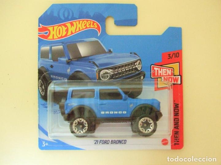 Model cars Hot Wheels: &acute;21 FORD BRONCO - HOT WHEELS MATTEL THEN AND NOW 3/10 2021 ESCALA 1:64 COCHE CAR 4x4 AZUL BLUE SUV