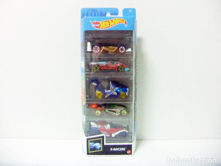 Carros em escala Hot Wheels: X-RAYCERS PACK 5 COCHES HOT WHEELS 2021 GTN39 FLASH DRIVE EL VIENTO RIG STORM PEDAL DE METAL TURBONE