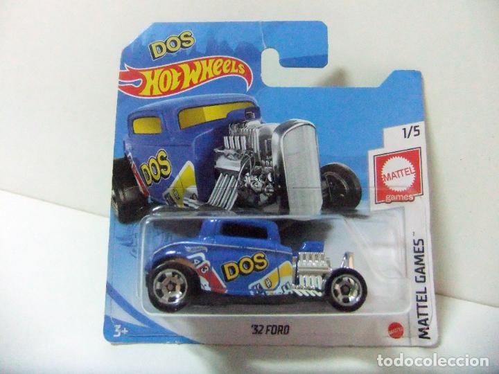 Carros em escala Hot Wheels: &acute;32 FORD DOS- HOT WHEELS MATTEL GAMES 1/5 A&Ntilde;O 2021 ESCALA 1:64 - COCHE 1932 HOT ROD AUTOM&Oacute;VIL HW