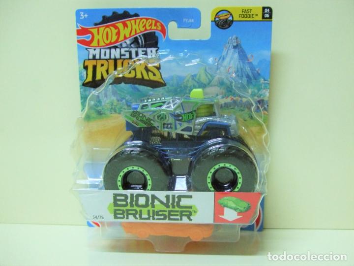 Carros em escala Hot Wheels: BIONIC BRUISER HOT WHEELS MATTEL 2021 FAST FOODIE MONSTER TRUCKS COCHE 1:64 TRUCK CAR BIGFOOT MAT&Oacute;N