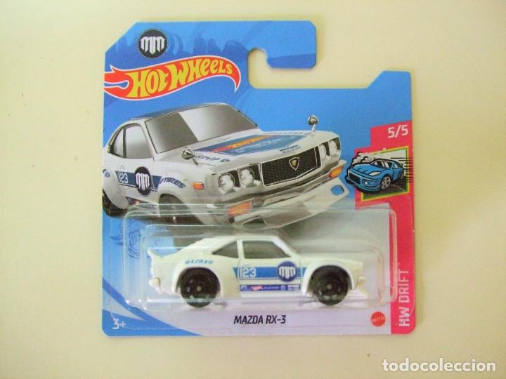 Carros em escala Hot Wheels: MAZDA RX-3 - HOT WHEELS MATTEL HW DRIFT 5/5 2021 ESCALA 1:64 - COCHE CAR MAD MIKE MADMIKE RX3