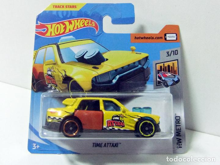 Carros em escala Hot Wheels: TIME ATTAXI - HOT WHEELS MATTEL HW METRO 3/10 A&Ntilde;O 2018 - ESCALA 1:64 - TUNED TAXI COCHE TRACK STARS